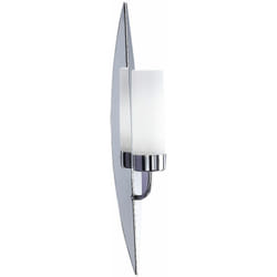 Fabas Luce - Lampada da parete, lampada da ingresso, lampada da scala, soggiorno, vetro, metallo, cromo, argento, trasparente, 1x attacco E14, HxLxA