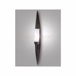 Applique a parete ruggine scuro in metallo e vetro soffiato 1 luce attacco E14 larghezza 85cm