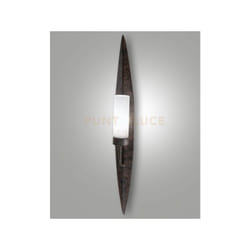 Fabas Luce - vanity applique ruggine scuro L.85 cm in metallo e vetro soffiato 1 luce attacco E14