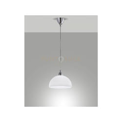 Nice sospensione bianca D.26 cm cm 1 luce attacco E27 in metallo e vetro