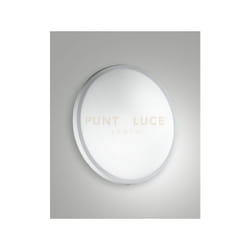 Fabas Luce - plaza plafoniera bianca D.30CM IP41 in metallo e vetro 2 luci attacco E27