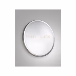 Plafoniera in metallo e vetro diametro 30cm, 2 luci, attacco E27, IP41, colore bianco/cromo.