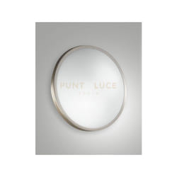 Fabas Luce - plaza plafoniera bianco/nichel satinato D.30CM IP41 in metallo e vetro 2 luci attacco E27