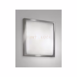 Plafoniera in metallo e vetro attacco E27 a 2 luci bianco/nichel satinato 30x30cm IP20