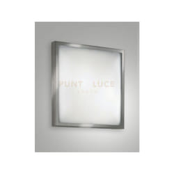 Fabas Luce - osaka plafoniera bianca/nichel satinato L.30x30 in metallo e vetro 2 luci attacco E27