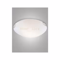 Plafoniera con struttura in metallo e vetro in lastra 3 luci attacco E27 IP20 colore bianco diametro 50cm