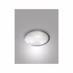 Plafoniera in metallo e vetro in lastra a 1 luce attacco E27 colore bianco IP20.