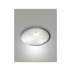 Fabas Luce - hill plafoniera bianca D.40CM in vetro e metallo 2 luci attacco E27