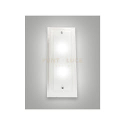 Fabas Luce - maggie applique bianca L.20x50 cm in vetro e metallo 1 luce attacco E27
