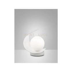 Fabas Luce - adria da tavolo bianca 1 luce a led 3000K - 6W - 540 lm in metallo e vetro dimmerabile