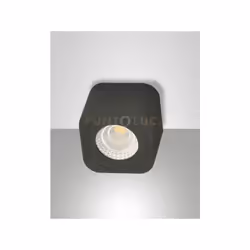 Spot luce LED compatto ad uso interno per montaggioa plafone o parete. Corpo in alluminio aforma squadrata. Disponibile con f ...