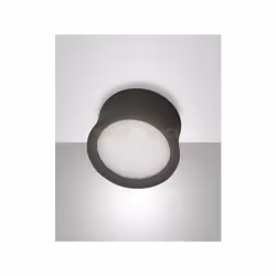 Spot luce LED compatto ad uso interno per montaggioplafone o parete. Corpo in alluminio a formacilindrica leggermente convess ...