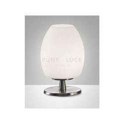 Fabas Luce - rockford da tavolo bianca attacco G9 lampadina inclusa dimmerabile D.12CM