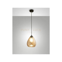 Gisella sospensione 1 luce ambra D.20cm attacco E27 altezza regolabile