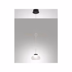 Lampadario a sospensione con struttura in metallo e vetro borosilicato, composto da 1 luce a LED 3000K - 8W - 750 lm. LED dim ...