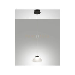 Fabas Luce - arabella sospensione bianca 1 luce in vetro e struttura in metallo a led 3000K - 8W - 750 lm, D.14CM