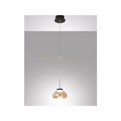 Lampadario a sospensione con struttura in metallo e vetro borosilicato, composto da 1 luce a LED 3000K - 8W - 750 lm. LED dim ...