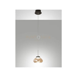 Arabella sospensione ambra 1 luce in vetro e struttura in metallo a led 3000K - 8W - 750 lm, D.14CM