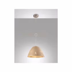 Lampadario a sospensione 1 luce, attacco E27, struttura in metallo e ceramica con fori in trasparenza. Altezza regolabile max ...