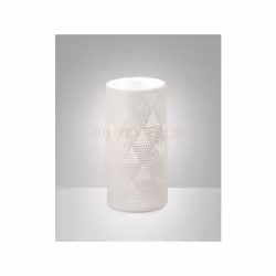 Lampada da tavolo con struttura in metallo e ceramica bianca 1 luce attacco E27 con interruttore. Diametro 10cm.