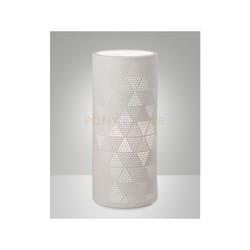 Fabas Luce - micol lampada da tavolo bianca 1 luce attacco E27 in metallo e ceramica D.12CM