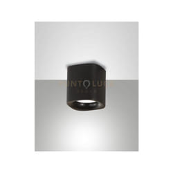 Fabas Luce - smooth spot nero 1 luce attacco GU10 IP44 in alluminio