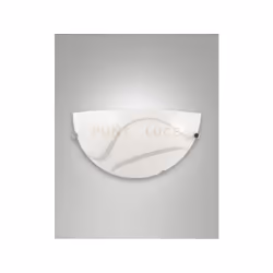 Applique 1 luce attacco E27 . Struttura in metallo e vetro in lastra con disegno.