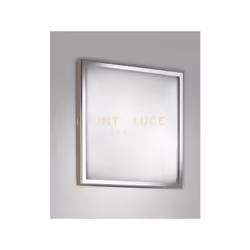 Plafoniera cromo con struttura in metallo e vetro in lastra a LED 3000K - 12W - 1100 lm, 30x30cm.