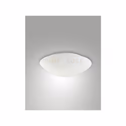 Plafoniera LED 3000K - 18W - 1980 lm. Struttura in metallo e vetro soffiato, d.30cm colore bianco. LED dimmerabile a taglio d ...