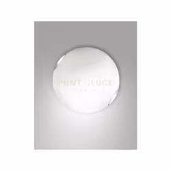 Plafoniera bianca in metallo e vetro in lastra a LED 3000K - 24W - 2400 lm diametro 40cm