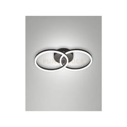 Fabas Luce - giotto applique nera D.30+D.30cm 2 luci a led 3000K - 36W - 3780 lm dimmerabile c/acces. smart