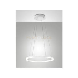 Giotto sospensione bianca D.60cm a led 3000K - 36W - 3780 lm dimmerabile c/access.