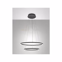 Lampadario a sospensione Giotto 2 Luci dimmerabile a taglio di fase a LED 3000K - 52W - 5320 lm. Struttura in metallo e metac ...