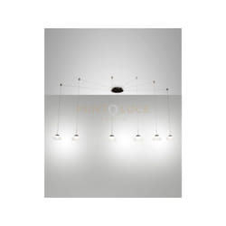Arabella sospensione bianca 6 luci a led 3000K - 48W - 4530 lm dimmerabile smart c/access.