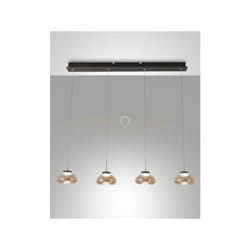 Arabella sospensione ambra 4 luci rettangolare a led 3000K - 32W - 3020 lm dimmerabile smart c/acc.