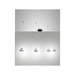 Fabas Luce - arabella sospensione fume' 4 luci spostabile a led 3000K - 32W - 3020 lm dimmerabile smart c/acc.