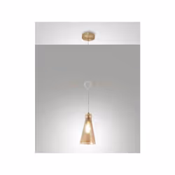 Lampadario a sospensione composto da 1 luce con attacco E27 Colore ambra, diametro vetro 14cm. .Struttura in metallo e vetro  ...