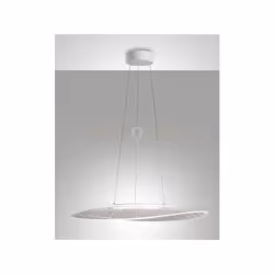 Lampadario a sospensione bianco dimmerabile a taglio di fase. LED 3000K - 40W - 5400 lm. Altezza regolabile fino a 200cm. Com ...