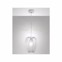 Lampadario a sospensione in metallo, disponibile in 3 colori. Composta da 1 luce con attacco E27 (lampadina non inclusa). Alt ...