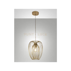 Fabas Luce - camp lampadario a sospensione oro opaco in metallo 1 luce attacco E27 D.25CM