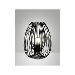 Fabas Luce - camp lampada da tavolo nera 1 luce attacco E27 struttura in metallo D.25CM