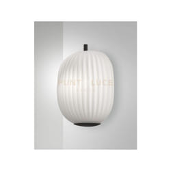Fabas Luce - domizia applique in vetro soffiato e metallo nera 1 luce attacco E27