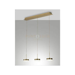 Dunk sospensione 3 luci ottone satinato a led 3000K - 24W - 2260 lm dimmerabile