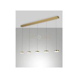Dunk sospensione 5 luci ottone satinato a led 3000K - 40W - 3780 lm dimmerabile