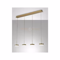Lampadario a sospensione 4 luci con struttura in metallo e metacrilato colore Ottone satinato a LED 3000K - 32W - 3020 lm, di ...