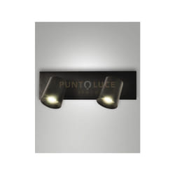 Fabas Luce - modo spot nero 2 luci alluminio spazzolato orientabile attacco GU10 IP20