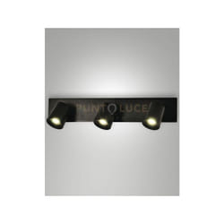 Modo spot nero 3 luci alluminio spazzolato orientabile attacco GU10 IP20
