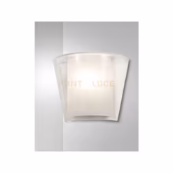 Applique con struttura in metallo, vetro e metacrilato colore trasparente, 1 luce attcco E27.IP20.