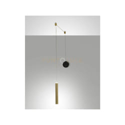 Prado lampadario a sospensione ottone satinato e nero 1 luce c/decentramento a led 3000K - 6,5W - 720 lm dimmerabile