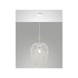 Camp lampadario a sospensione bianco in metallo 1 luce attacco E27 D.40CM
